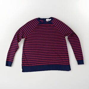 VINEYARD VINES Sweater Women's Size M Blue Red Striped Cashmere Blend Crew Neck